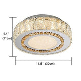 12 Inch LED Ceiling Lights, Modern Crystal Flush Mount Light Fixture, Dimmabl...