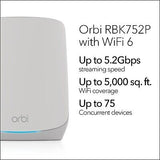 NETGEAR Orbi Whole Home Tri-Band Mesh WiFi 6 System (RBK752P) &#8211; Router wit