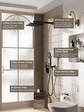 Gabrylly Shower System, 10 Inches Rain Shower Heads with Handheld Spray Combo...