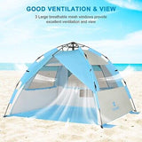 G4Free Deluxe XL Pop Up Beach Tent, 3-4 Persons Easy Setup Sun Shelter Canopy...