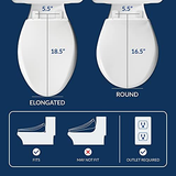 Bio Bidet Slim Two Smart Toilet Seat in Round White with Round,