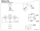 Kingston Brass KB235KL Tub and Shower Faucet with 3 Handle, Oil Rubbed Bronze