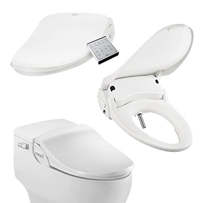 Bio Bidet Slim Two Smart Toilet Seat in Round White with Round,