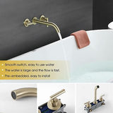 Wall Mount Tub Filler&#65292; Brass High Flow Tub Filler Brushed Gold Roman Tub