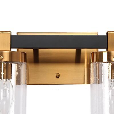 ZEVNI Black Gold Bathroom Vanity Light, 2-Light Bathroom Light Fixtures over ...