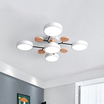 OTTOSON Nordic LED Ceiling Light Fixture Circle Shade Metal Semi Flush Mount ...