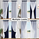 Hiasan Mix & Match Blackout Curtains with Sheer Overlay, Double Layer Extra L...