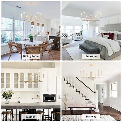 Gold Chandeliers for Dining Room Modern Farmhouse Chandelier 6 Lights 28.74" ...