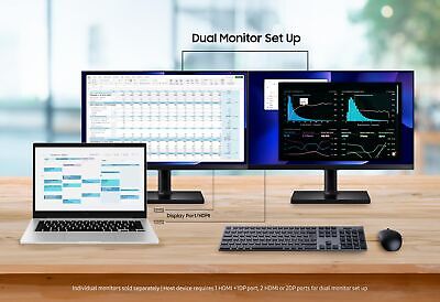 SAMSUNG FT45 Series 24-Inch FHD 1080p Computer Monitor, 75Hz, IPS Panel, HDMI...