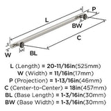 Amerock Corp BP37111PN Everett Appliance Pull, 18 in (457 mm) Center-to-Cente...