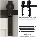 TSMST 52" Bi-Folding Sliding Barn Door Hardware Track Kit for 2 Doors,Heavy D...