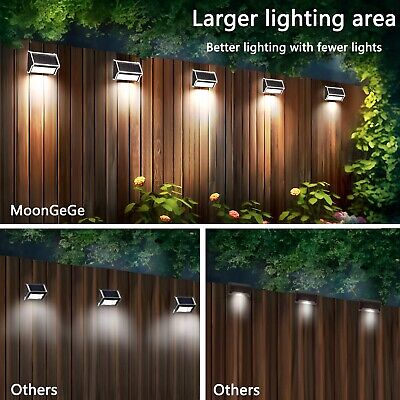 Solar Outdoor Deck Lights: 10Pack 30LED Fence Solar Step Outside Lights Water...