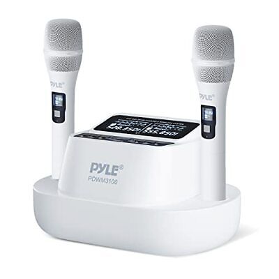 Pyle UHF Receiver System, Wireless Bluetooth Microphone Includes 2 USB...