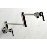 Kingston Brass KS4106CML Manhattan Pot Filler, Polished Nickel, 23.5 x 2.63 x...