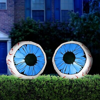 Joiedomi 3ft Inflatable Large Set of Eyes, Halloween Inflatable Light Up Eyeb...