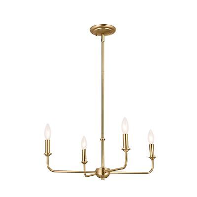 Kichler Pallas 4-Light Mini Chandelier in Brushed Natural Brass, Classic Ceil...