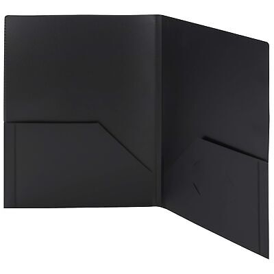 Smead Frame View Poly Two-Pocket Folder, Letter Size, Black, 5 Per Pack (8770...