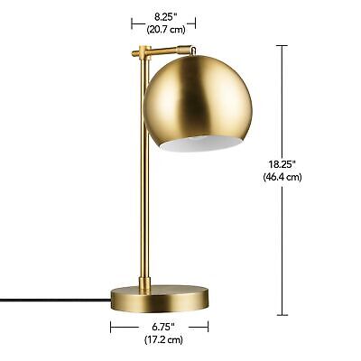 Globe Electric 52915 Molly 18" Desk Lamp, Matte Brass, Black Fabric Cord, in-...