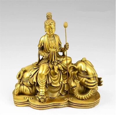 Zzooi Copper Samantabhadra Bodhisattva Statue Coppery Puxian Pusa Statue Feng...