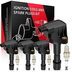 SCITOO 4 ignition coils with 4 iridium Spark Plugs for 2009 2010 2011 2012 20...