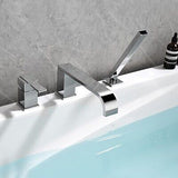 Waterfall Roman Tub Faucet with Hand Shower, Deck Mount Tub Filler Bathtub Fa...