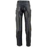 Milwaukee Leather SH1150 Men's Black Leather Motorcycle Over Pants with Jean ...