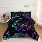 HOSIMA Butterfly Comforter Set 3Piece with 2 Pillowcases,Black Comforter Butt...