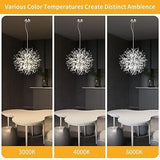 12-Light Crystal Pendant Light Modern Dandelion Sputnik Chandelier Chrome Fir...