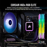 Corsair H60x RGB Elite Liquid CPU Cooler - 16 Dynamic RGB LEDs - SP120 RGB El...