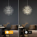 12-Light Crystal Pendant Light Modern Dandelion Sputnik Chandelier Chrome Fir...