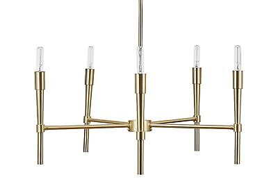 Globe Electric 60527 Elena 5-Light Chandelier, Brushed Brass, Bulbs Included