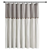 Lush Decor Linen Button Window Curtain Panel, Single, 100" W x 84" L, Gray & ...