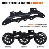 Inline Skates, 3 Wheels 100mm | 4 Sizes Adjustable Inline Speed Skates for Ki...