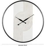 The Novogratz Wood Geometric Decorative Wall Clock Art Deco Inspired Line Art...