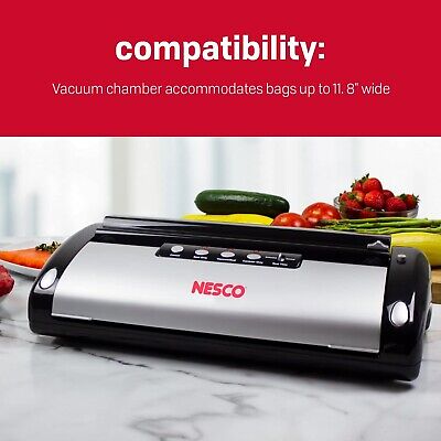 NESCO VS-02 Food Starter Kit with Automatic Shut-Off and Vacuum Sealer Bags, ...