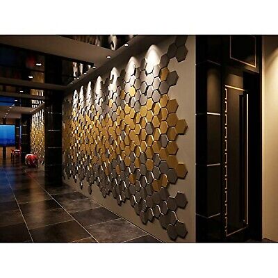 Art3d 20-Piece Decorative 3D Wall Panels Faux Leather Tile, Silk Silver Hexagon