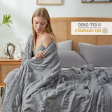 Cozy Bliss Seersucker Cooling Comforter Queen Size, Q-Max 0.4 Reversible Ligh...