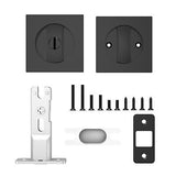 3 Pack Pocket Door Lock for Bathroom, Matte Black Pocket Door Hardware Privac...