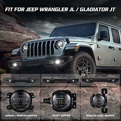 Kiwi Master LED Fog Lights for Jeep Gladiator JT 2018-2024 Jeep Wrangler JL/4...