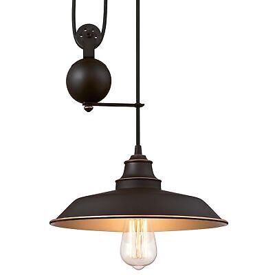 Westinghouse 6363200 Iron Hill One-Light Pulley, Oil Rubbed Bronze Finish wit...