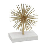 Sagebrook Home Metal 7" H Starburst Deco W/Marble Base, Gold