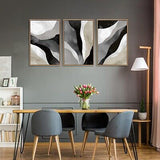 Minimalist Abstract Boho Wall Art - Natural Framed Abstract Canvas Picture Fl...