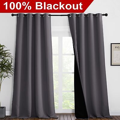 NICETOWN 100% Blackout Blinds, Laundry Room Decor Window Treatment Curtains f...