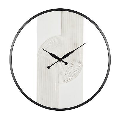 The Novogratz Wood Geometric Decorative Wall Clock Art Deco Inspired Line Art...