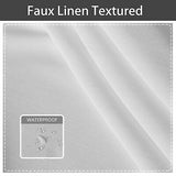 LORDTEX Linen Look Indoor/Outdoor Curtains, 52" W x 95" L, White Waterproof, ...