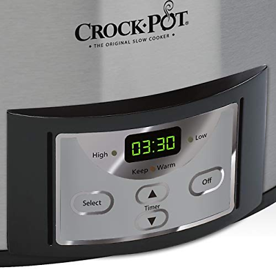 Crock-Pot 6 Quart Cook & Carry Programmable Slow 6-Quart, Stainless Steel