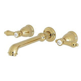 Kingston Brass KS7122BAL Heirloom Two-Handle Wall Mount Bathroom Faucet, 10-7...