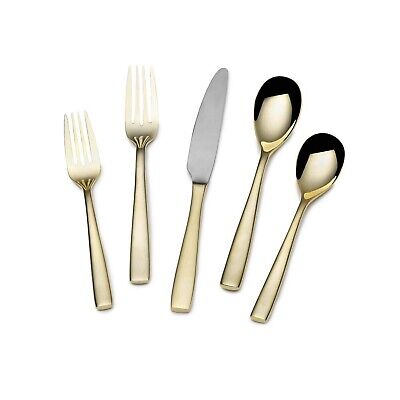 Mikasa Delano Gold Plated 20-Piece Stainless Steel Flatware Set, Service for 4