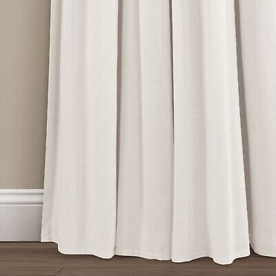 Lush Decor Linen Button 100% Lined Blackout Window Curtain Panel, Single, 40"...