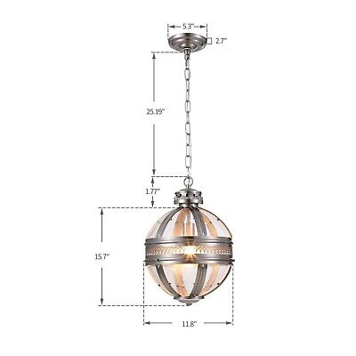 12 Inch Wide Mini Pendant Lamp 19th Century Victorian Style Globe Lantern Pen...